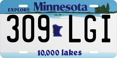MN license plate 309LGI