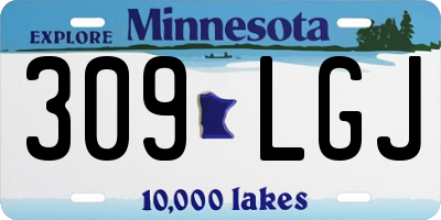 MN license plate 309LGJ