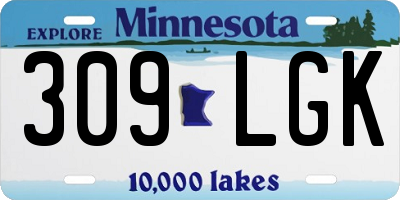 MN license plate 309LGK