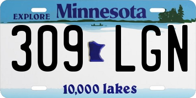 MN license plate 309LGN