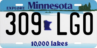 MN license plate 309LGO
