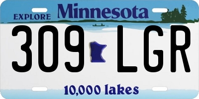 MN license plate 309LGR