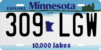 MN license plate 309LGW