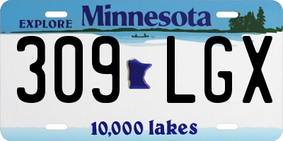 MN license plate 309LGX