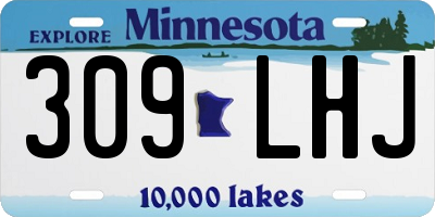 MN license plate 309LHJ