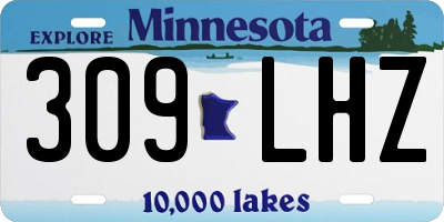 MN license plate 309LHZ
