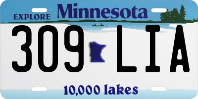 MN license plate 309LIA