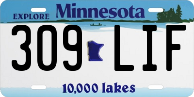MN license plate 309LIF