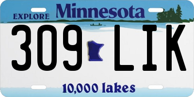 MN license plate 309LIK