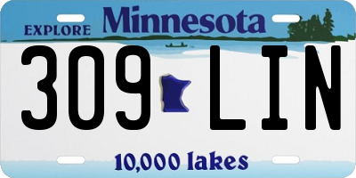 MN license plate 309LIN