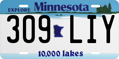 MN license plate 309LIY