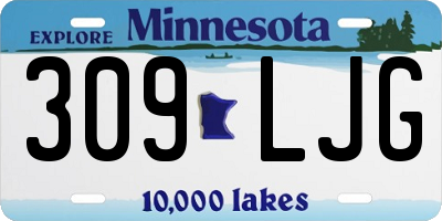 MN license plate 309LJG
