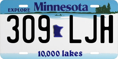 MN license plate 309LJH