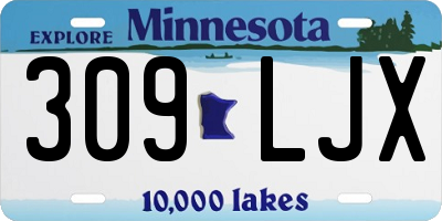 MN license plate 309LJX