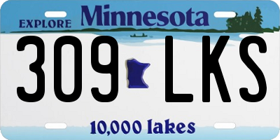 MN license plate 309LKS