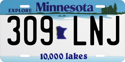 MN license plate 309LNJ