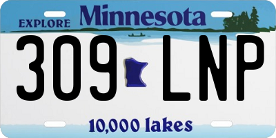 MN license plate 309LNP