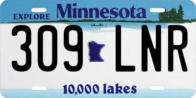 MN license plate 309LNR