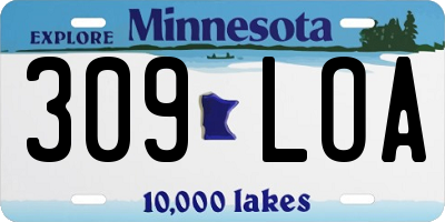 MN license plate 309LOA