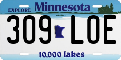 MN license plate 309LOE