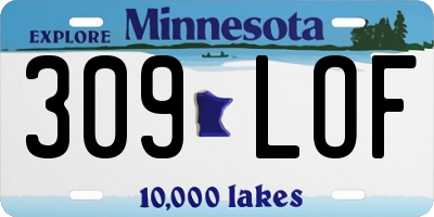 MN license plate 309LOF