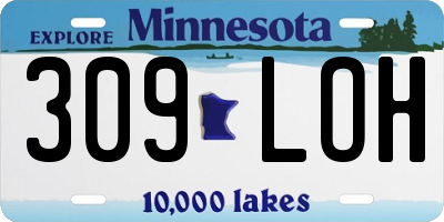 MN license plate 309LOH