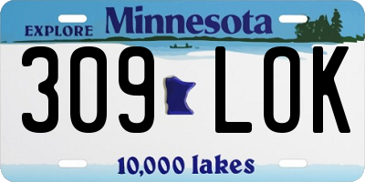 MN license plate 309LOK
