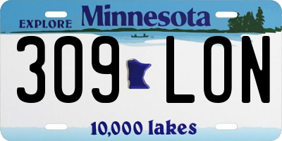 MN license plate 309LON