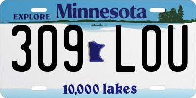 MN license plate 309LOU