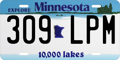 MN license plate 309LPM