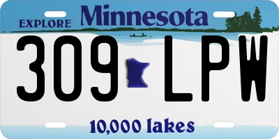 MN license plate 309LPW