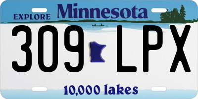 MN license plate 309LPX