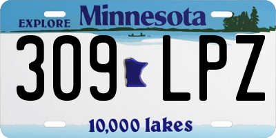 MN license plate 309LPZ