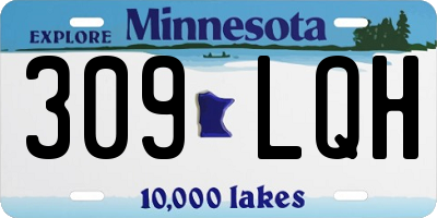 MN license plate 309LQH