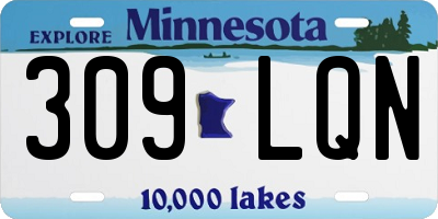 MN license plate 309LQN