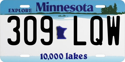 MN license plate 309LQW