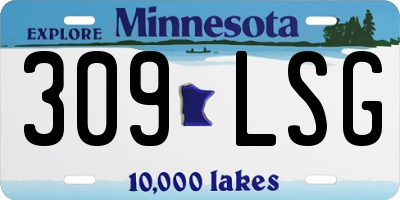 MN license plate 309LSG