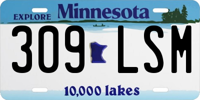 MN license plate 309LSM