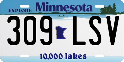 MN license plate 309LSV