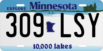 MN license plate 309LSY