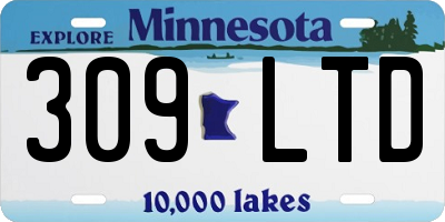 MN license plate 309LTD