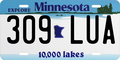 MN license plate 309LUA