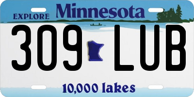 MN license plate 309LUB