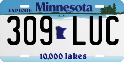 MN license plate 309LUC