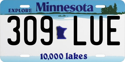 MN license plate 309LUE