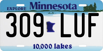 MN license plate 309LUF
