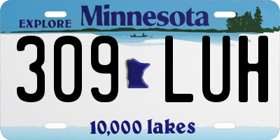 MN license plate 309LUH