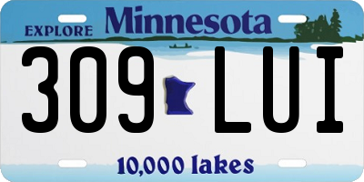 MN license plate 309LUI