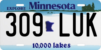 MN license plate 309LUK