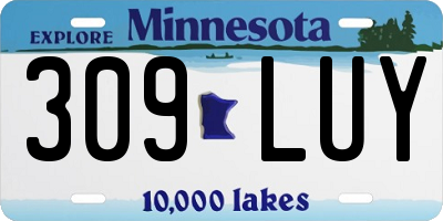 MN license plate 309LUY